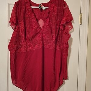 Torrid Red Lace Bodysuit 6X